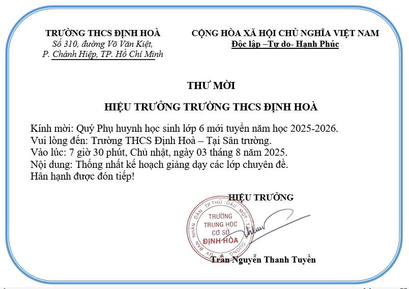 thư mời