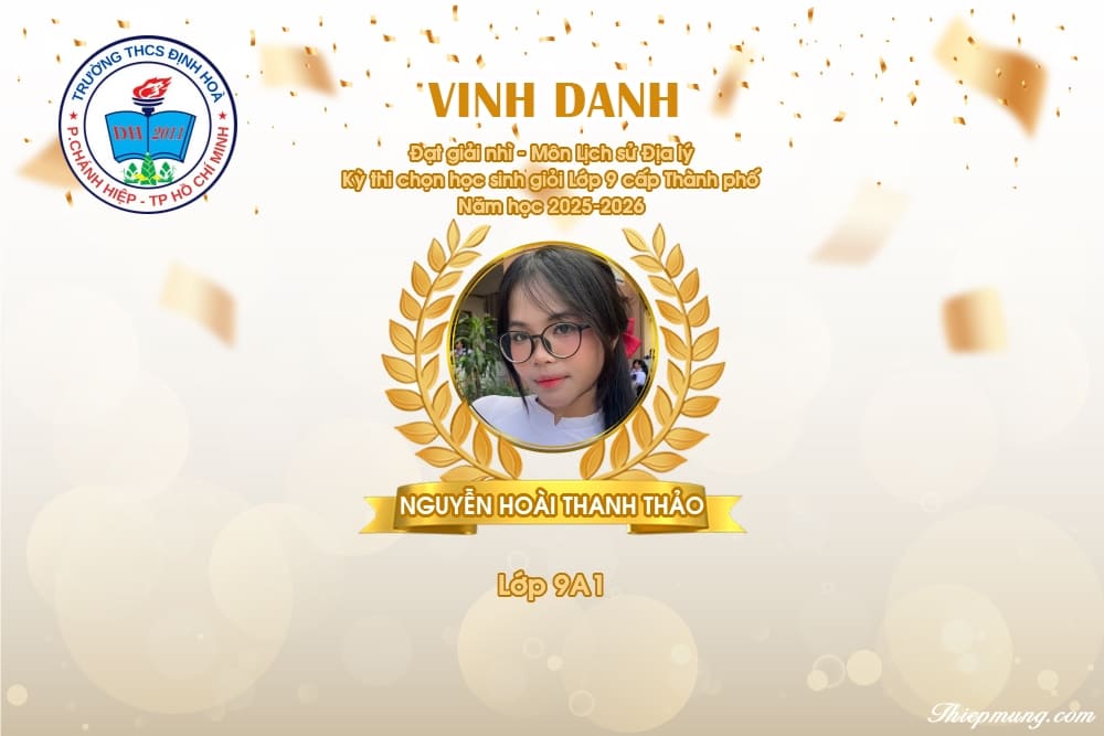 TRƯỜNG THCS ĐỊNH HÒA VINH DANH HỌC SINH ĐẠT THÀNH TÍCH CAO CẤP THÀNH PHỐ